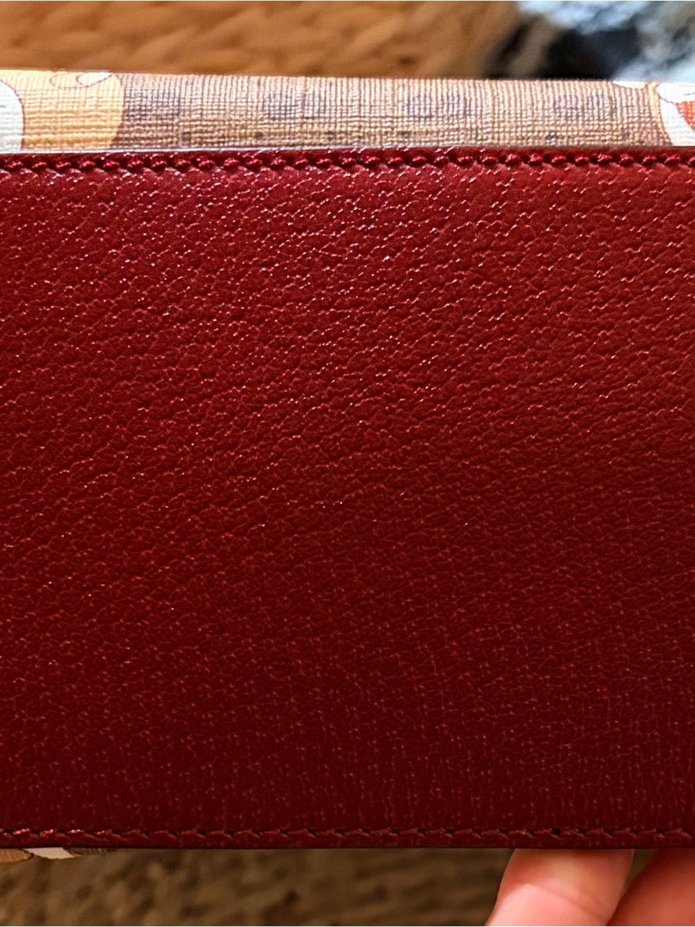 GuccixDORAEMON Vintage Mini GG Supreme Monogram Medium Tote Bag Beige Cherry Red - Picture 4 of 16